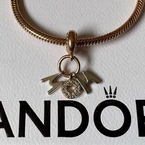 Authentic Pandora Rose hanging charm – Mom Letters design (Item #: 788828C01)
